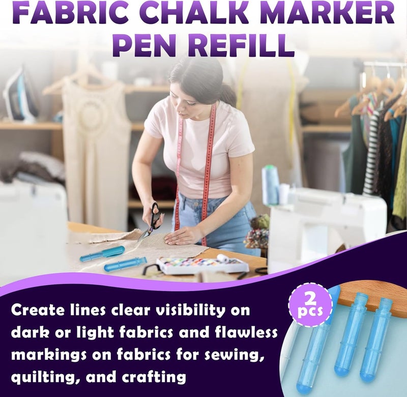chaseroad 2PCS Sewing Chalk Refill - Blue - Image 2